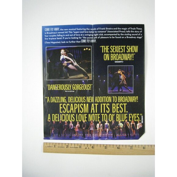 Come Fly Away Playbill 2010 Marquis John Selya Theatre Twyla Tharp Frank Sinatra - Picture 2 of 11